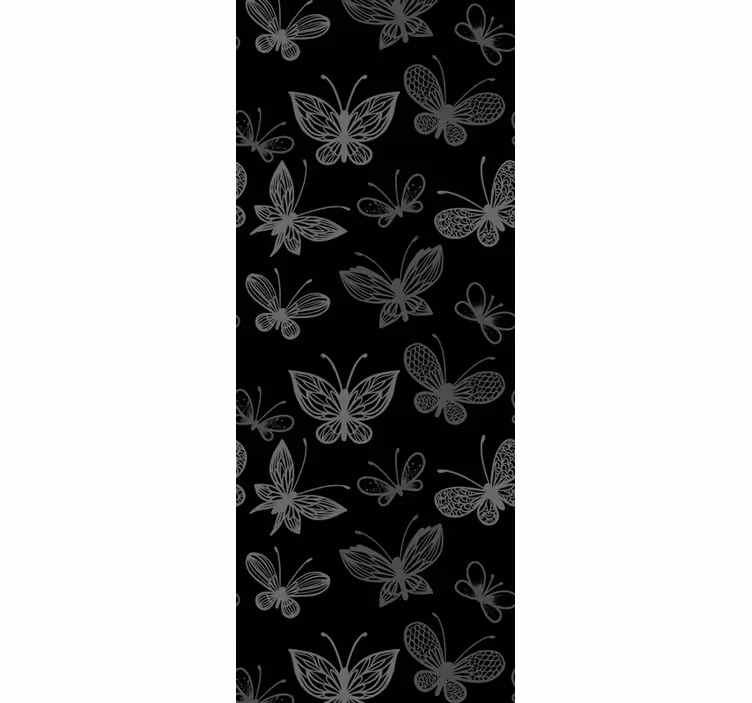 Papel pintado mariposas elegantes siluetas negras - TenVinilo