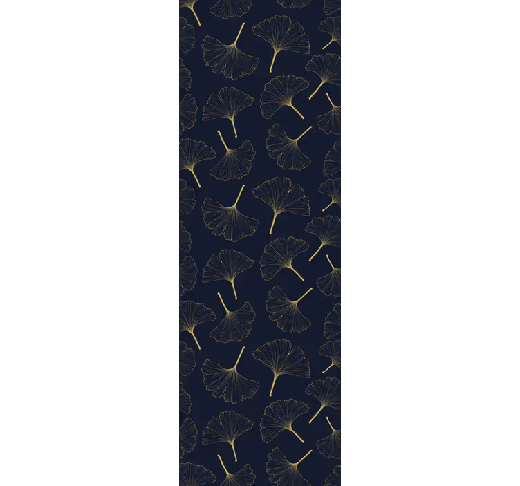 Papel pintado moderno hojas de ginkgo dorado - TenVinilo