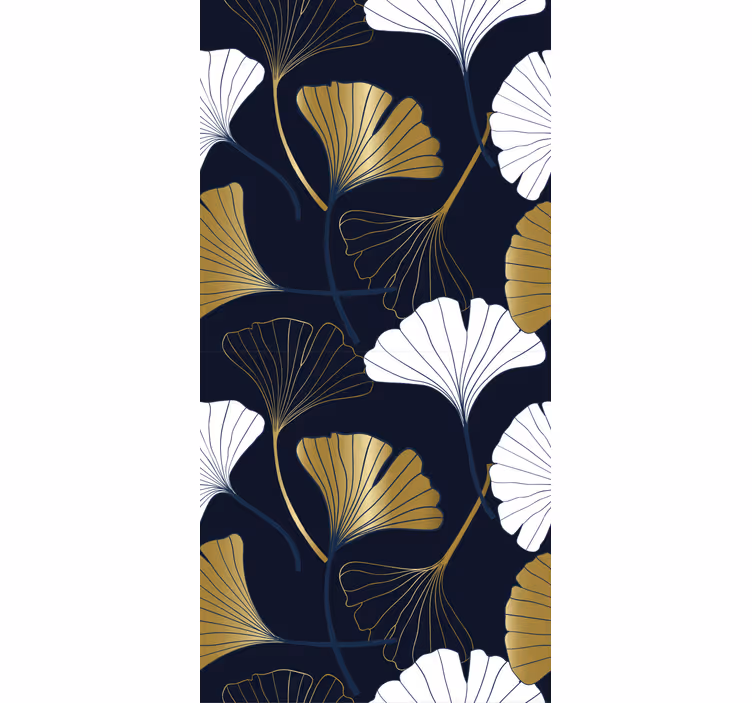 Papel pintado floral composición de las hojas de ginkgo - TenVinilo