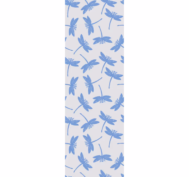 Papel pintado animales patrón de libélula azul - TenVinilo