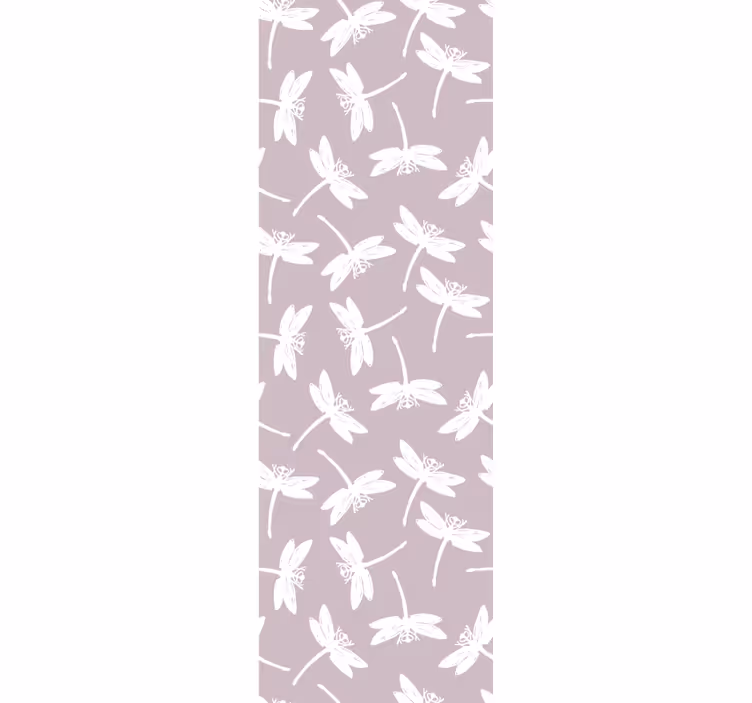 Papel pintado mariposas patrón de libélula morada - TenVinilo