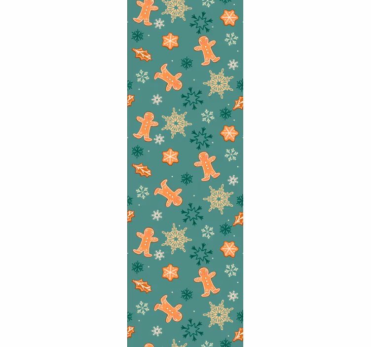 Papel pintado navidad tema festivo de pan de jengibre - TenVinilo