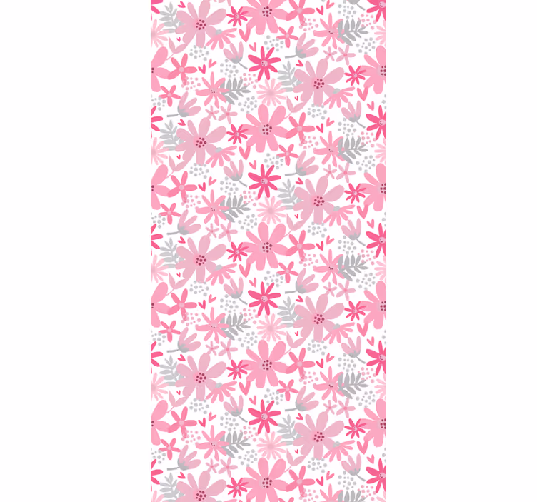 Papel pintado flores patrones rosas - TenVinilo