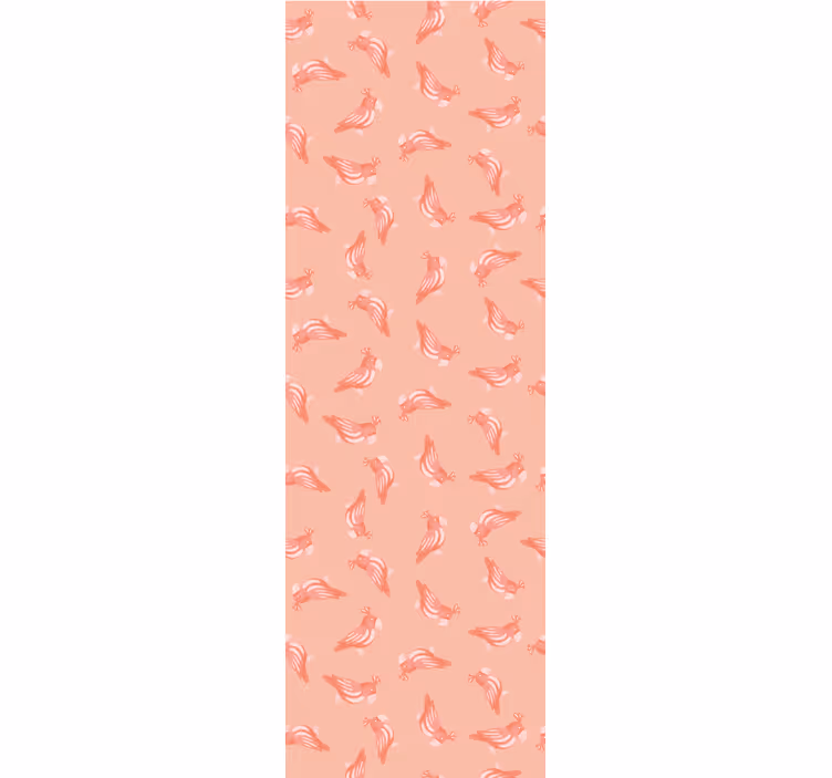 Papel pintado pájaros patrón rosa elegante - TenVinilo
