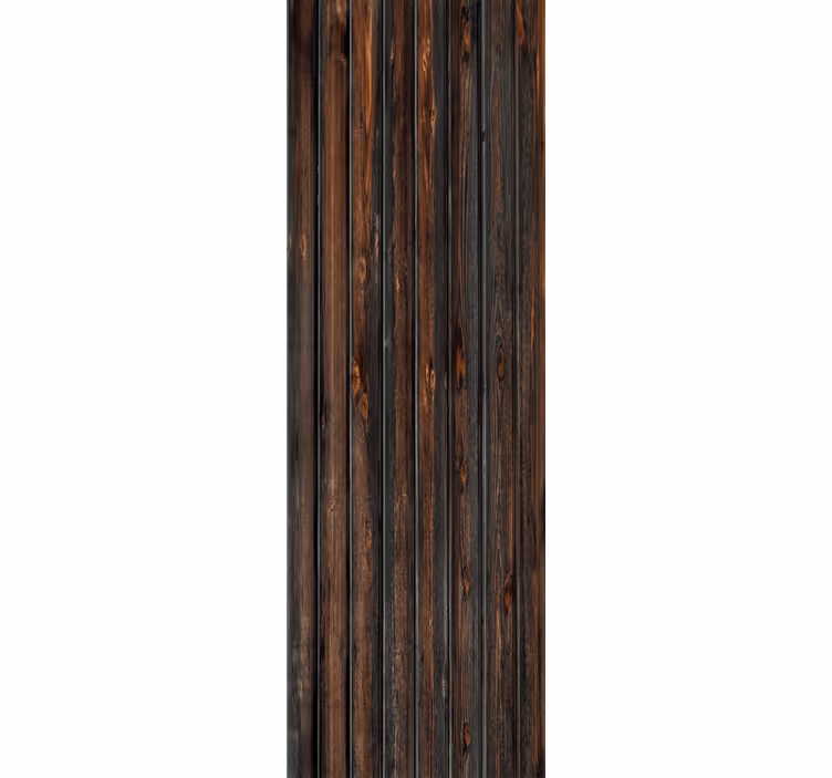 Papel pintado madera paneles marrón oscuro elegante - TenVinilo