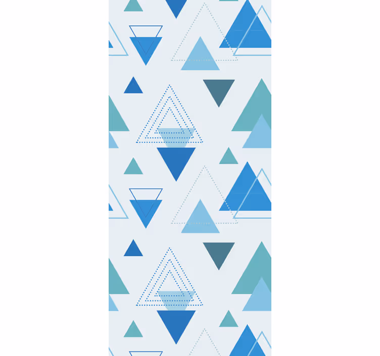Papel pintado triángulos formas modernas azules - TenVinilo
