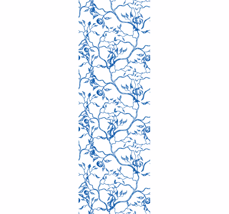 Papel pintado hojas motivo de ramas azules - TenVinilo