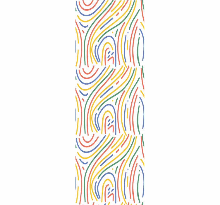 Papel pintado oficina líneas curvas coloridas - TenVinilo