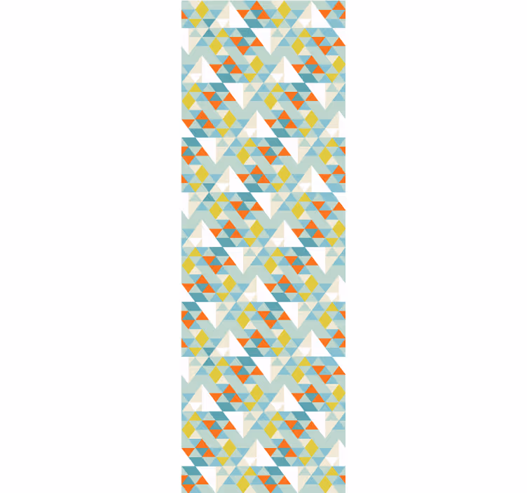 Papel pintado triángulos motivo redondeado azul - TenVinilo