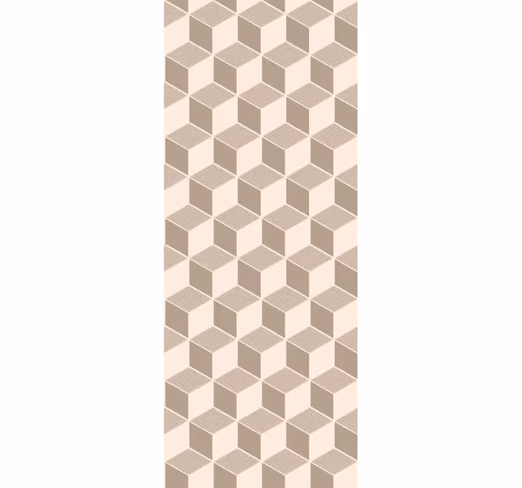 Papel pintado geométrico patrón de cubo elegante - TenVinilo