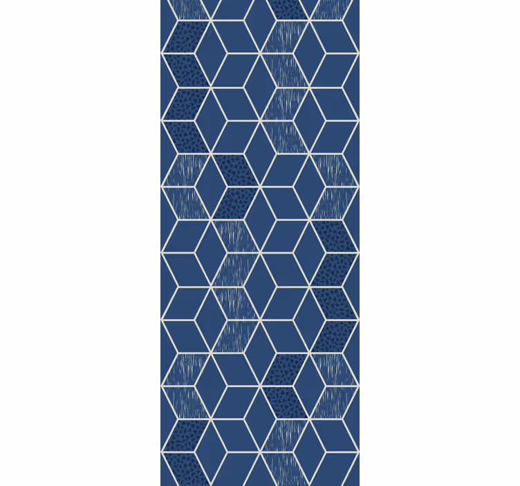 Papel pintado salón forma de panal azul - TenVinilo