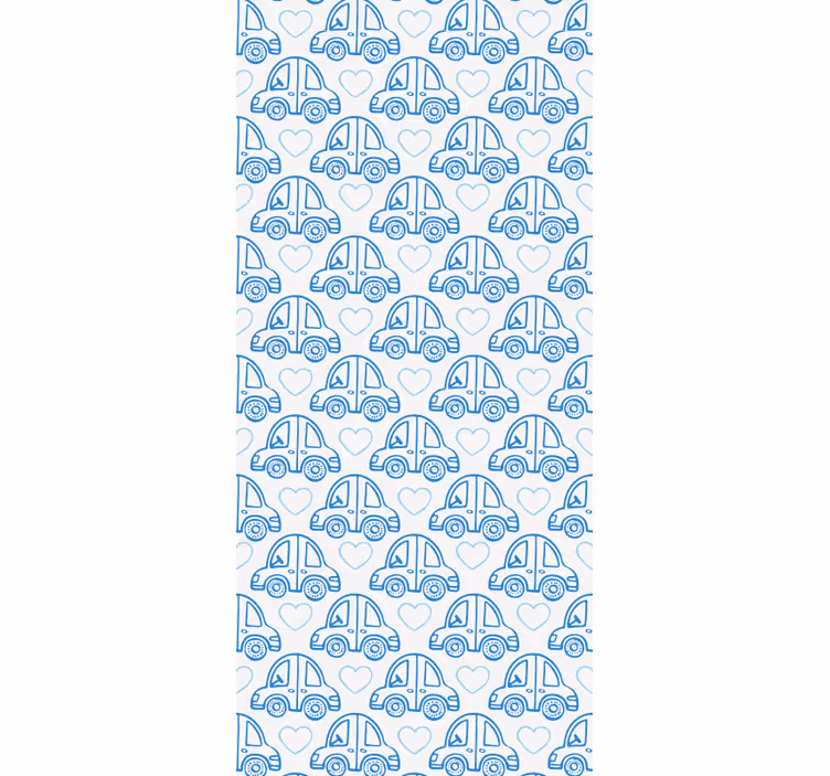 Papel pintado infantil motivo de coches azules - TenVinilo