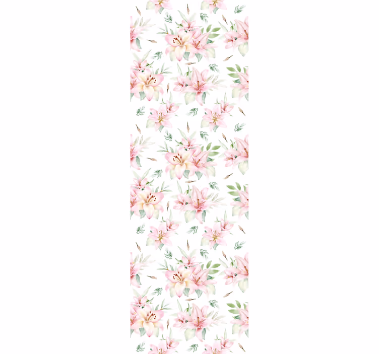 Papel pintado flores patrón rosa y blanco - TenVinilo