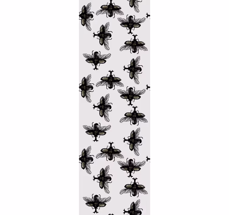 Papel pintado animal patrón de insecto negro - TenVinilo