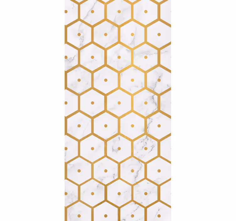 Papel pintado baño elegancia con patrón hexagonal - TenVinilo