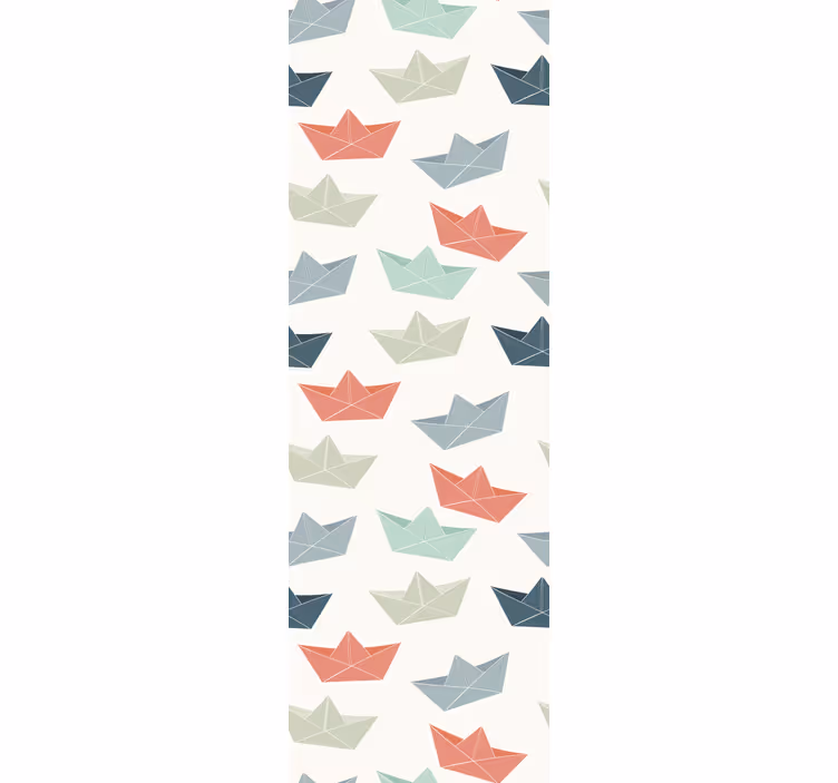 Papel pintado infantil barcos de origami - TenVinilo