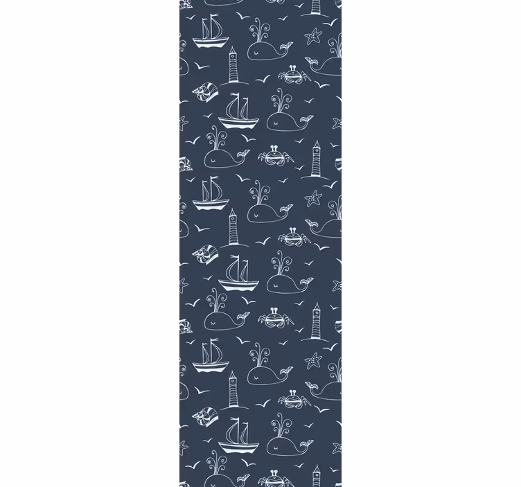 Papel pintado peces escena náutica de ballena - TenVinilo