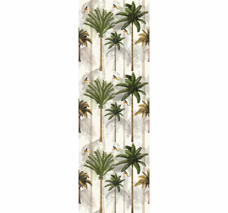 Papel pintado selva patrón de palma beige - TenVinilo