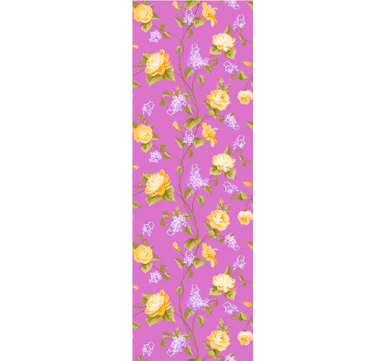 Papel pintado floral delicado patrón rosa - TenVinilo