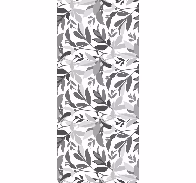 Papel pintado hojas patrón gris horizontal - TenVinilo