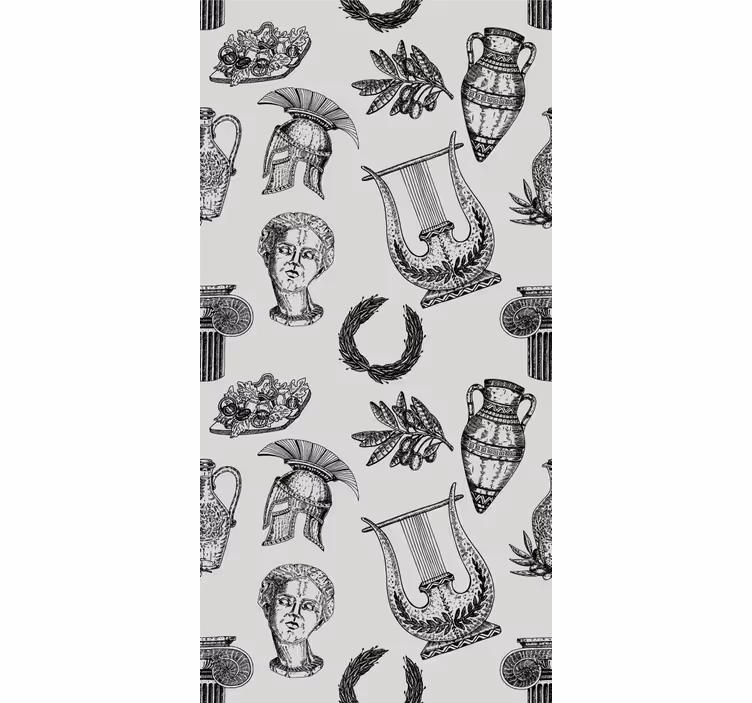 Papel pintado clásico iconografía romana - TenVinilo