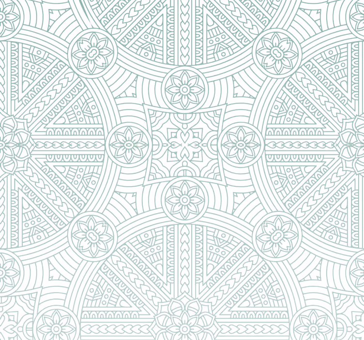 Papel pintado dormitorio matrimonio patrón boho azteca verde - TenVinilo