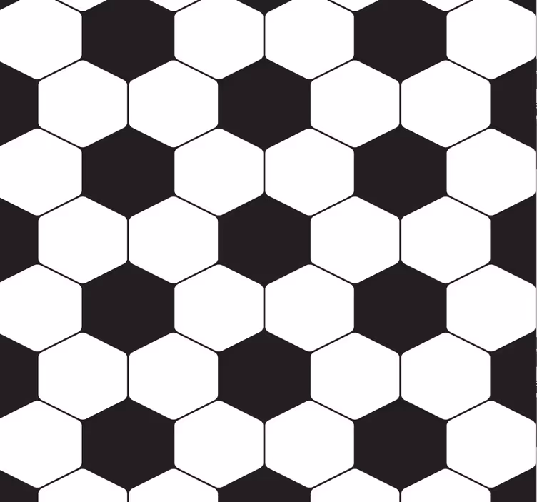 Papel pintado juvenil patrón de fútbol hexagonal - TenVinilo