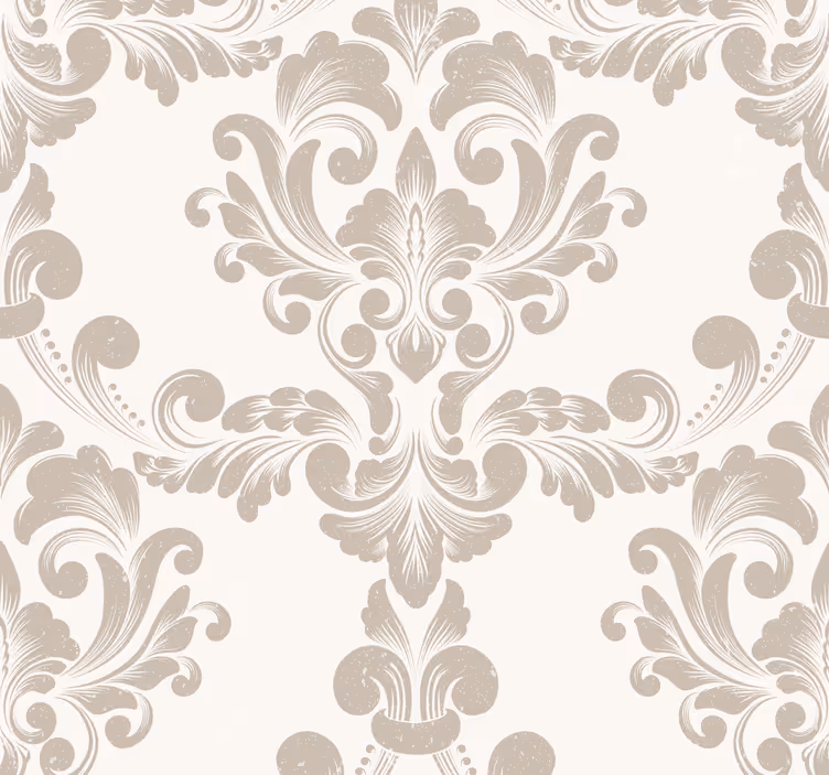 Papel pintado beige patrón clásico damasco - TenVinilo