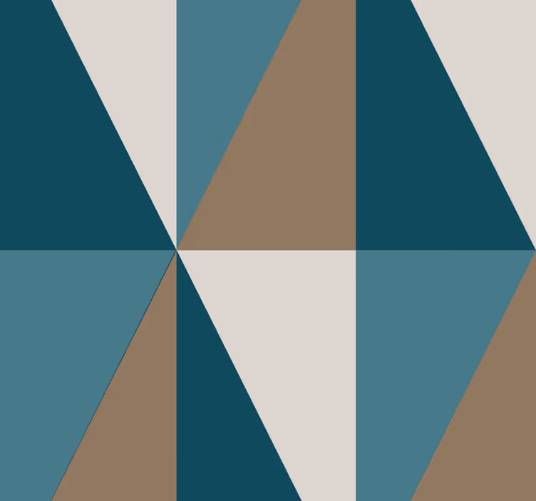 Papel pintado triángulos patrón gris y azul - TenVinilo
