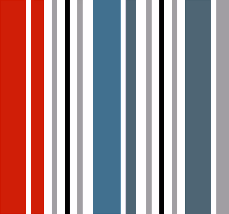 Papel pintado rayas verticales rojas y azules - TenVinilo