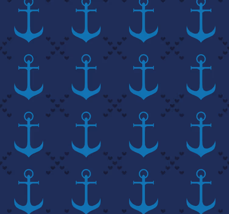 Papel pintado salón anclas azul marino - TenVinilo