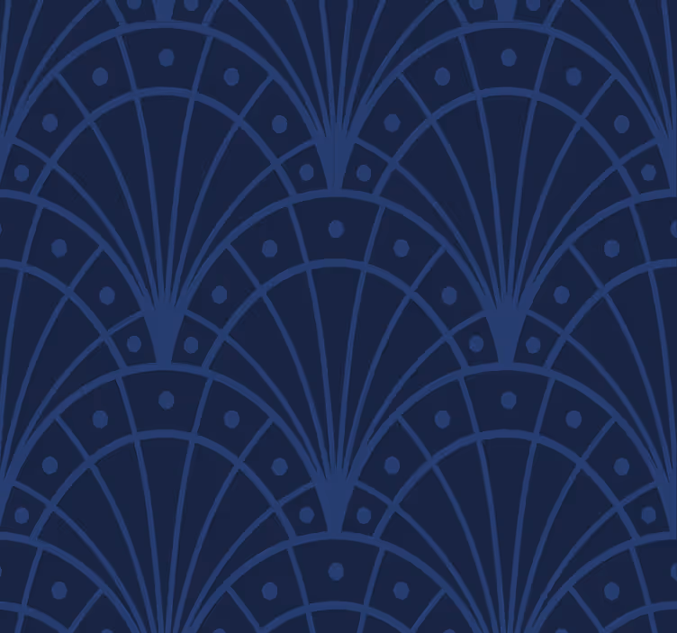 Papel pintado recibidor art déco azul marino - TenVinilo