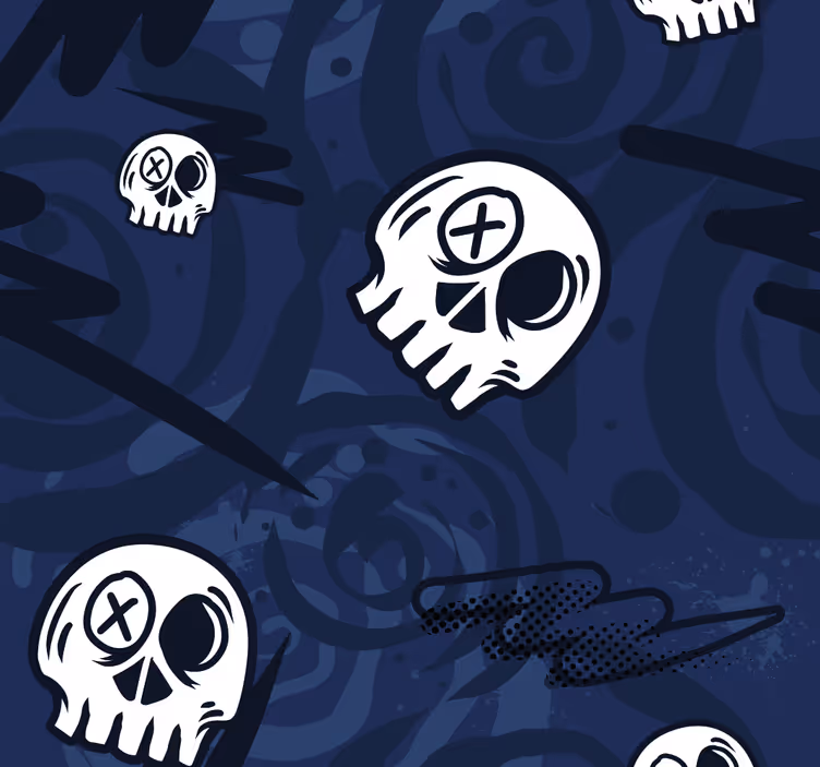 Papel pintado juvenil calaveras estilo graffiti - TenVinilo