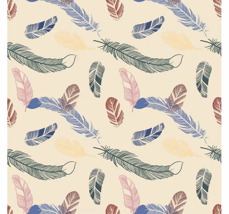 Papel pintado infantil plumas de colores - TenVinilo
