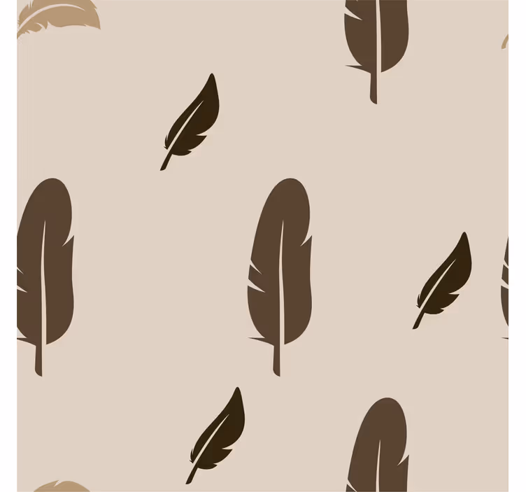 Papel pintado dormitorio beige patrón de plumas - TenVinilo