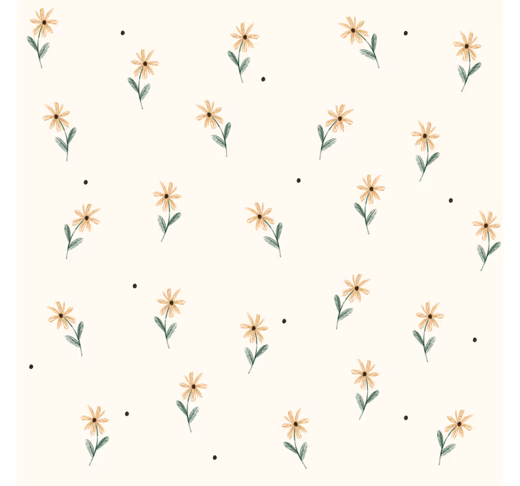 Papel pintado salón flores margaritas amarillas - TenVinilo
