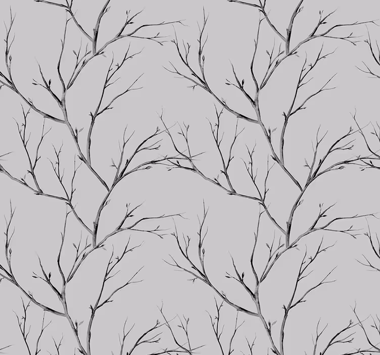 Papel pintado cabecero finos árboles grises - TenVinilo