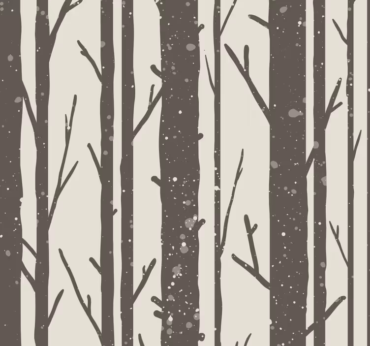 Papel pintado cabecero árboles de invierno - TenVinilo