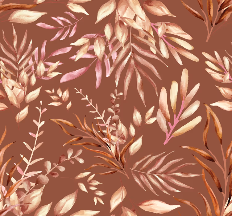 Papel pintado terracota plantas tropicales - TenVinilo