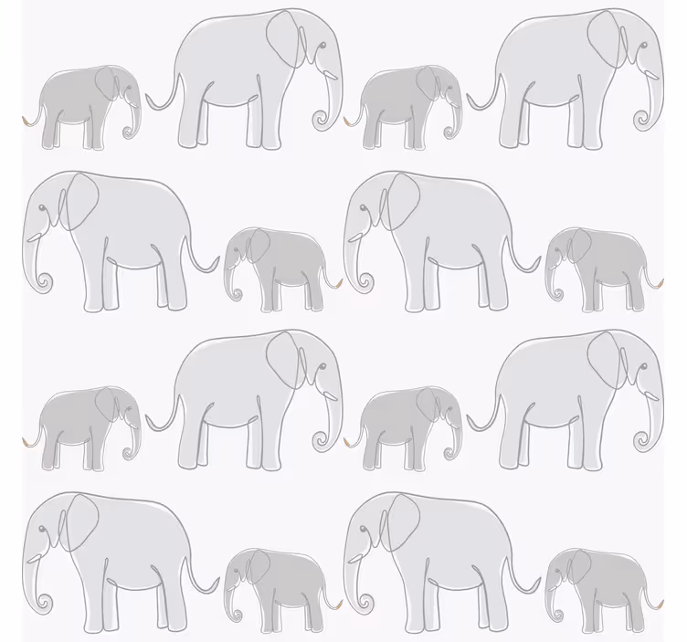 Papel pintado infantil elefantes minimalistas - TenVinilo