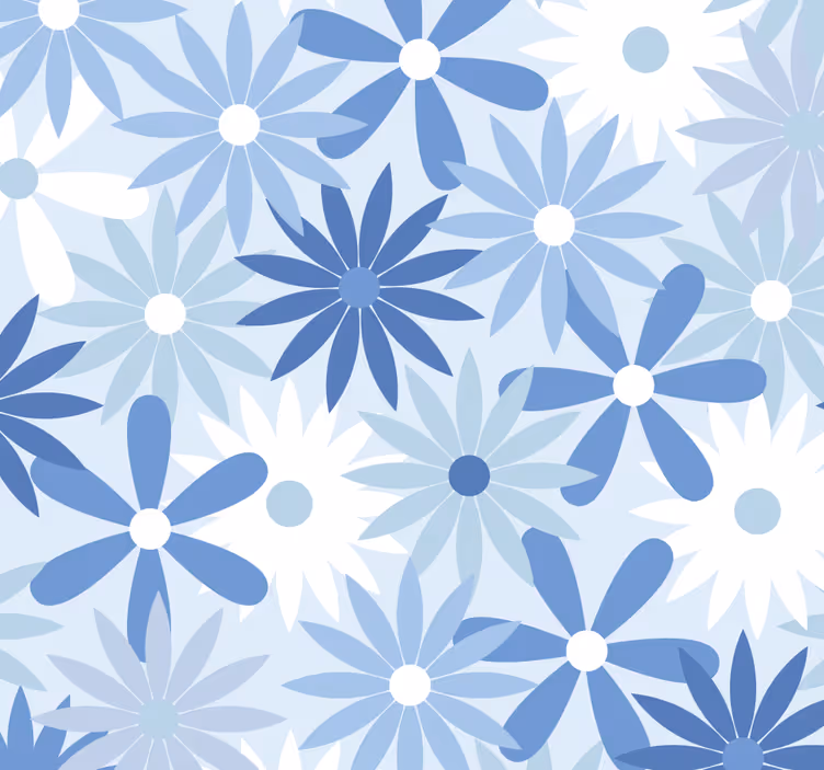 Papel pintado de flores fusión geométrica floral - TenVinilo
