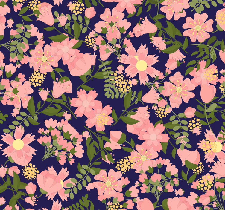Papel pintado flores armonía floral - TenVinilo