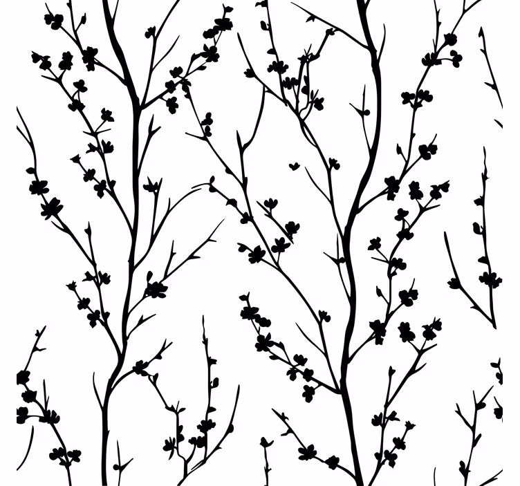Papel pintado cabecero ramas grandes y delgadas - TenVinilo