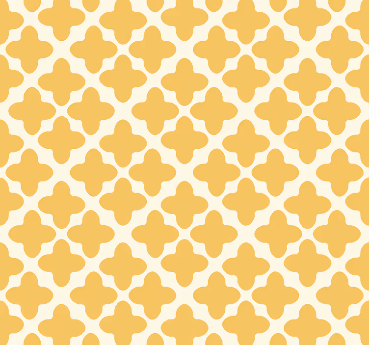 Papel pintado amarillo patrón arabesco - TenVinilo