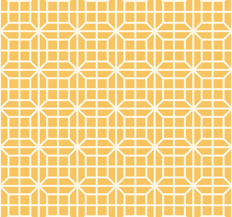 Papel pintado amarillo patrón geométrico - TenVinilo