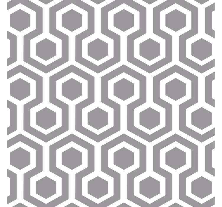 Papel pintado geométrico patrón gris hexagonal - TenVinilo