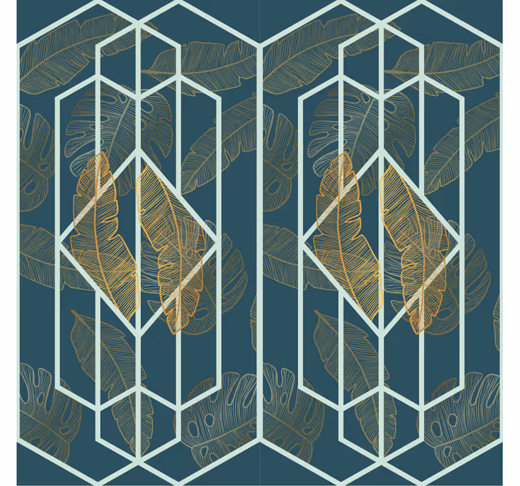 Papel pintado geométrico diseño tropical - TenVinilo