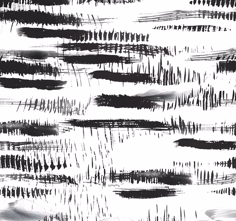 Papel pintado abstracto trazos de pintura negra - TenVinilo