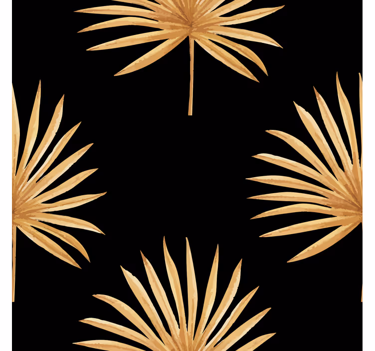Papel pintado negro patrón de helechos - TenVinilo