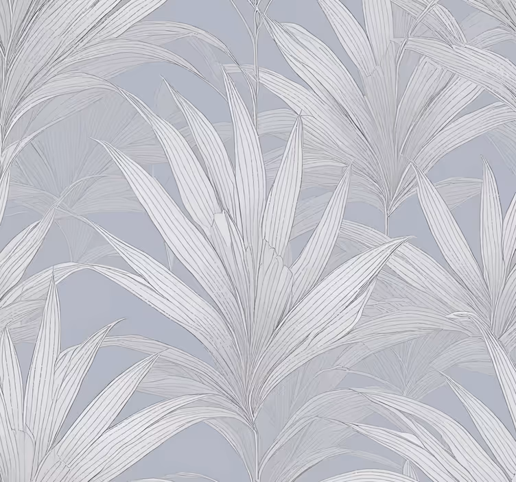 Papel pintado gris hojas de palma - TenVinilo